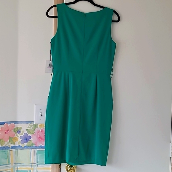 Calvin Klein sheath dress w/belt, NWT, Size 6, Kelly Green - Picture 3 of 8